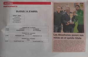 raspall revista oficial del torneig - trofeu filaes 2022