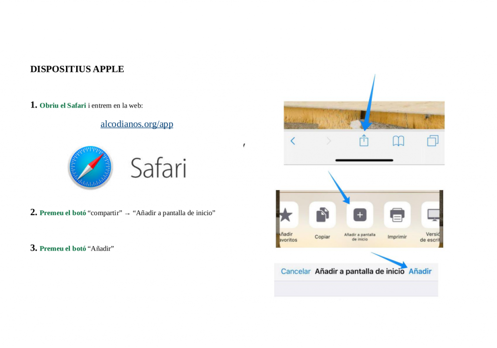 instruccions app 2 ios